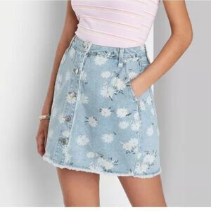 Wild Fable High Rise Button Front Floral Skirt 